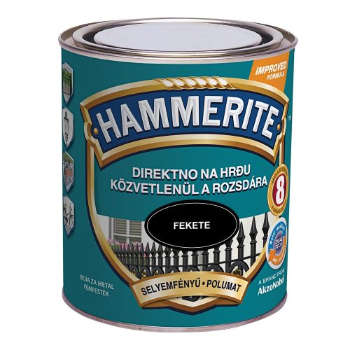 Hammerite festék - Selyemfényű - Fekete 750 ml