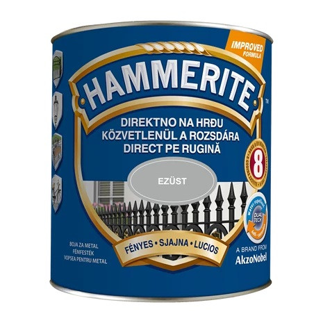 Hammerite festék - Fényes - Ezüstszürke 2,5 l