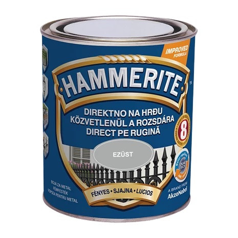 Hammerite festék - Fényes - Ezüstszürke 750 ml