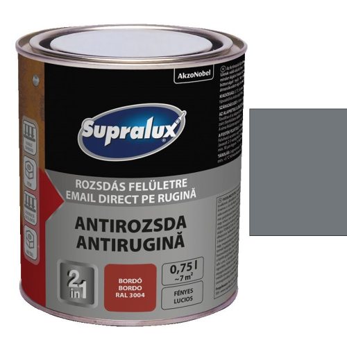 Supralux Antirozsda - Fényes - 2,5 l, RAL 7010 sötétszürke