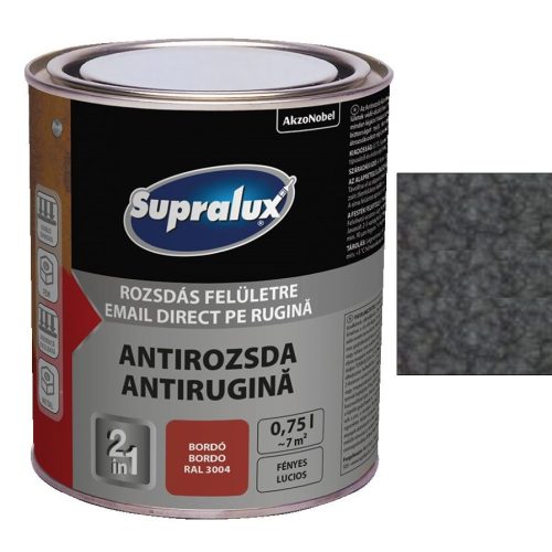 Supralux Antirozsda - Kalapácslakk - 750 ml, Fekete