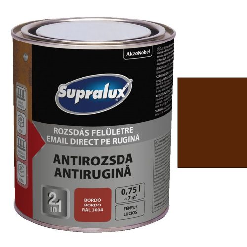 Supralux Antirozsda - Fényes - 750 ml, RAL 8017 csokoládébarna