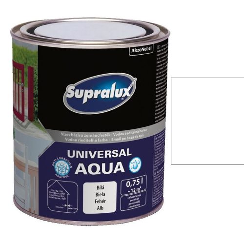 Supralux Universal Aqua Fehér fényes - 750 ml, Fényes fehér
