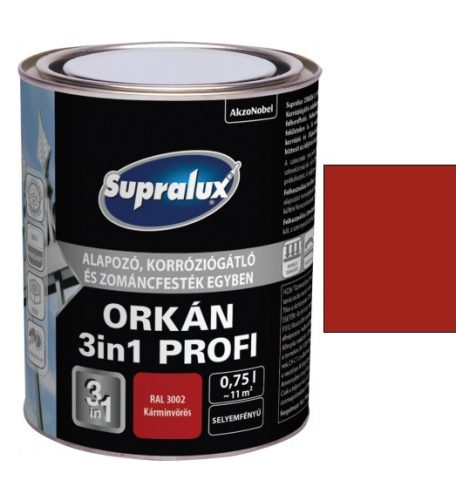 Supralux ORKÁN 3in1 PROFI - RAL 3002 kárminpiros, 750 ml